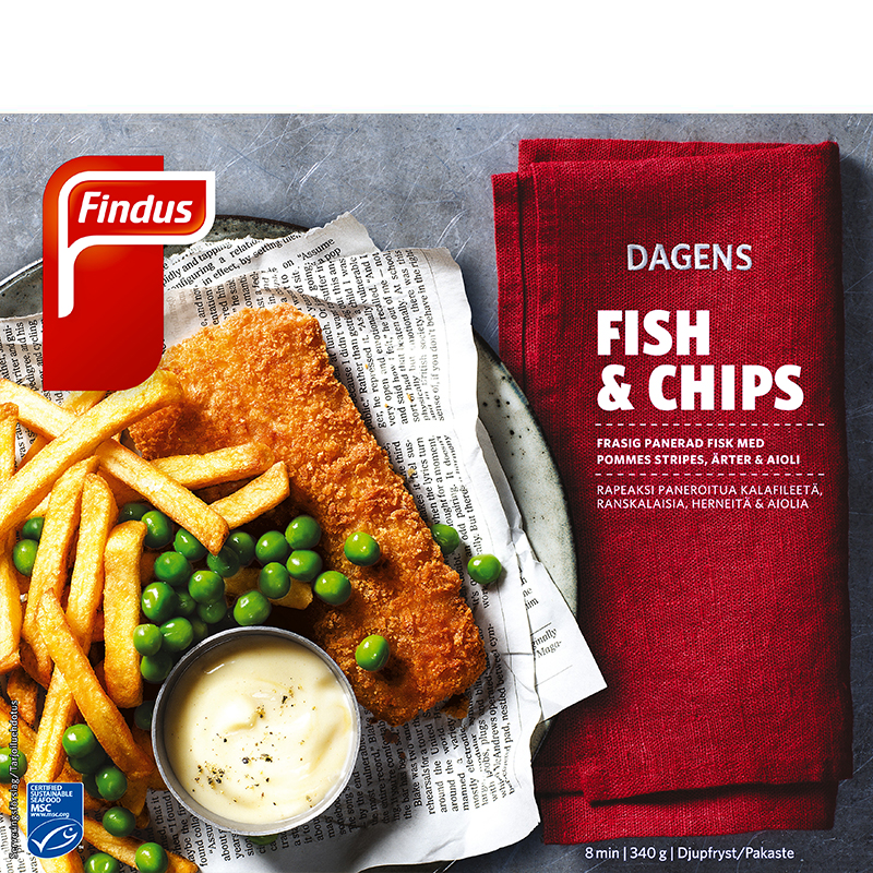 Findus dagens färdigrätt Fish and chips